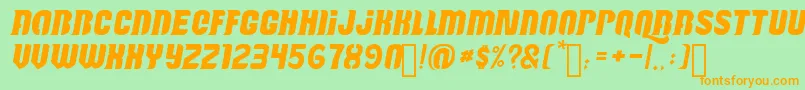 Reactive-Schriftart – Orangefarbene Schriften auf grünem Hintergrund