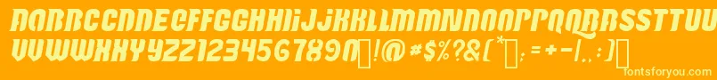 フォントReactive – オレンジの背景に黄色の文字