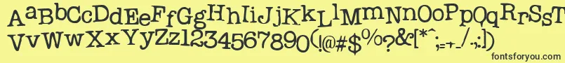Probsecretary Font – Black Fonts on Yellow Background