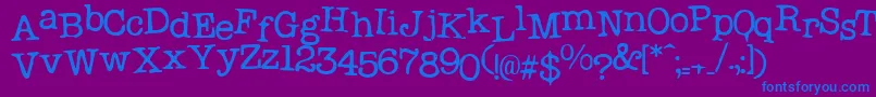 Probsecretary Font – Blue Fonts on Purple Background