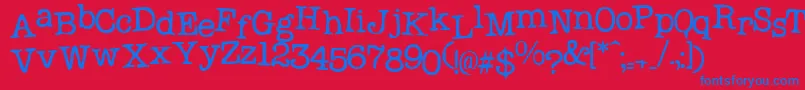 Probsecretary Font – Blue Fonts on Red Background