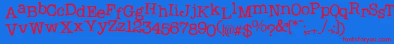 Probsecretary-fontti – punaiset fontit sinisellä taustalla