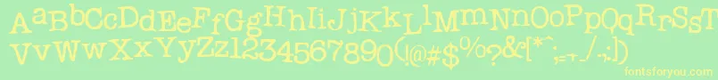 Probsecretary Font – Yellow Fonts on Green Background