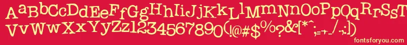 Probsecretary Font – Yellow Fonts on Red Background