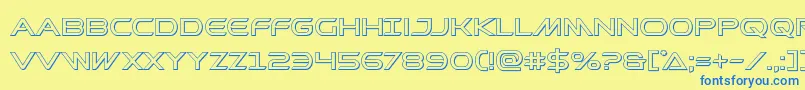 Шрифт Prometheanout – синие шрифты на жёлтом фоне
