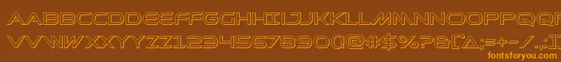 Prometheanout-Schriftart – Orangefarbene Schriften auf braunem Hintergrund