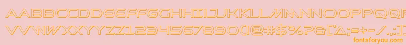 Prometheanout-Schriftart – Orangefarbene Schriften auf rosa Hintergrund