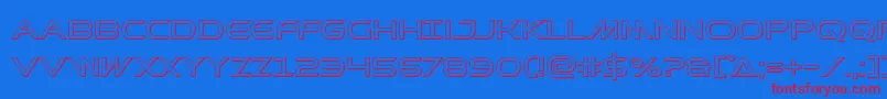 Prometheanout Font – Red Fonts on Blue Background