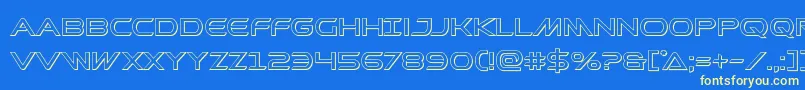 Prometheanout Font – Yellow Fonts on Blue Background