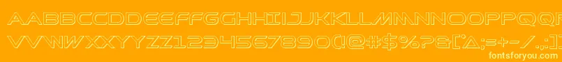 Prometheanout-Schriftart – Gelbe Schriften auf orangefarbenem Hintergrund