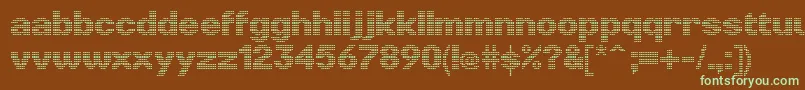フォントLinotypePunktBold – 緑色の文字が茶色の背景にあります。