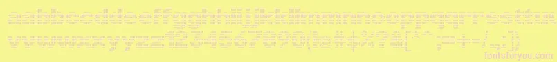 Fonte LinotypePunktBold – fontes rosa em um fundo amarelo