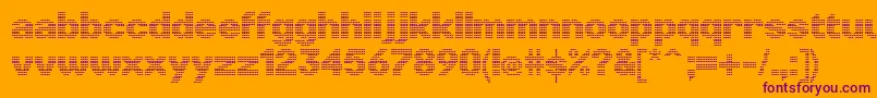 LinotypePunktBold-Schriftart – Violette Schriften auf orangefarbenem Hintergrund