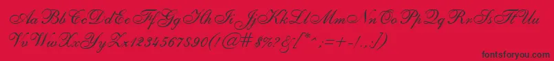 SheerEleganceRegular Font – Black Fonts on Red Background