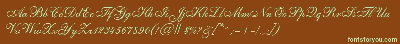 SheerEleganceRegular Font – Green Fonts on Brown Background