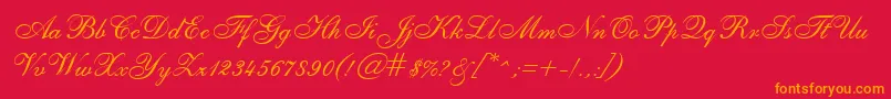 SheerEleganceRegular Font – Orange Fonts on Red Background