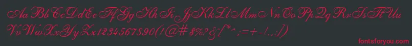 SheerEleganceRegular Font – Red Fonts on Black Background