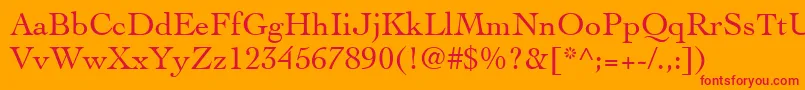 CochinLt-Schriftart – Rote Schriften auf orangefarbenem Hintergrund