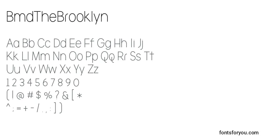 A fonte BmdTheBrooklyn – alfabeto, números, caracteres especiais