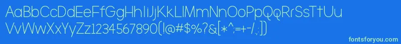 BmdTheBrooklyn Font – Green Fonts on Blue Background