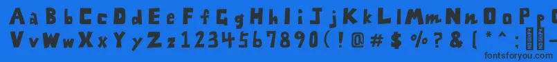 Шрифт FontZarameFreeRegular – чёрные шрифты на синем фоне