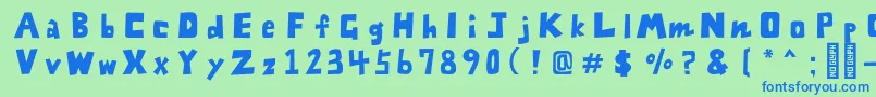 フォントFontZarameFreeRegular – 青い文字は緑の背景です。
