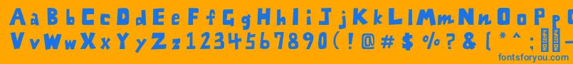 FontZarameFreeRegular Font – Blue Fonts on Orange Background