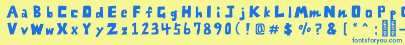 FontZarameFreeRegular Font – Blue Fonts on Yellow Background