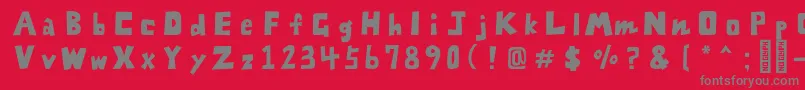 Fonte FontZarameFreeRegular – fontes cinzas em um fundo vermelho
