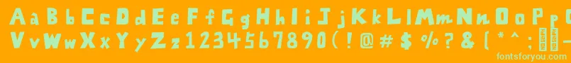 FontZarameFreeRegular Font – Green Fonts on Orange Background