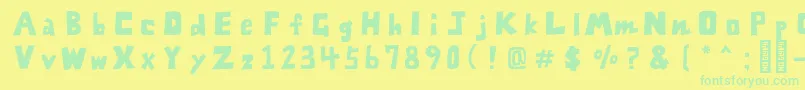 Шрифт FontZarameFreeRegular – зелёные шрифты на жёлтом фоне