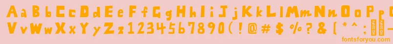 FontZarameFreeRegular-Schriftart – Orangefarbene Schriften auf rosa Hintergrund