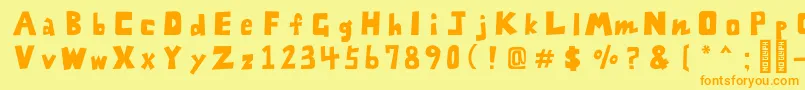 FontZarameFreeRegular Font – Orange Fonts on Yellow Background
