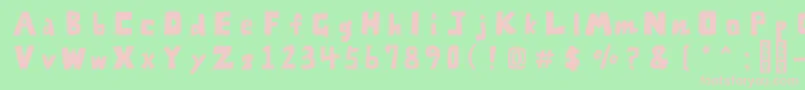 Police FontZarameFreeRegular – polices roses sur fond vert
