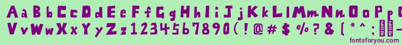 FontZarameFreeRegular-fontti – violetit fontit vihreällä taustalla