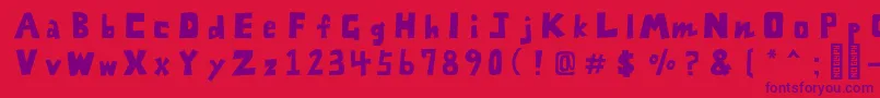 FontZarameFreeRegular-Schriftart – Violette Schriften auf rotem Hintergrund