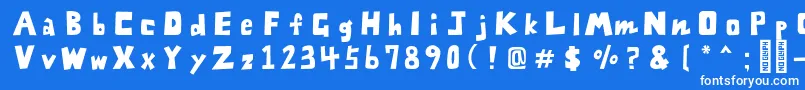 フォントFontZarameFreeRegular – 青い背景に白い文字