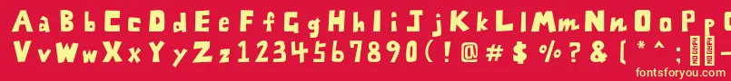FontZarameFreeRegular Font – Yellow Fonts on Red Background