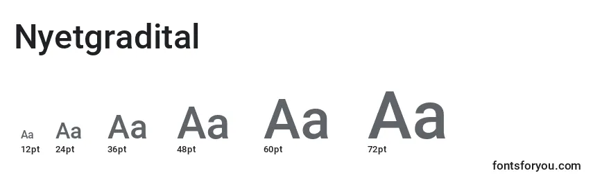 Nyetgradital Font Sizes
