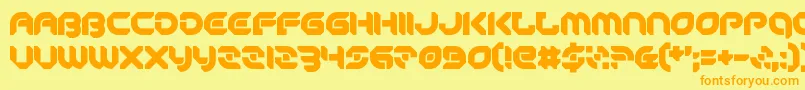 PeaceAndEquality-Schriftart – Orangefarbene Schriften auf gelbem Hintergrund