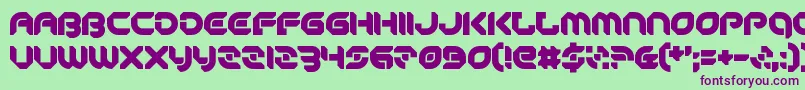 フォントPeaceAndEquality – 緑の背景に紫のフォント