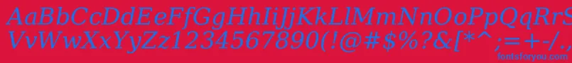 Dejavuserif Italic Font – Blue Fonts on Red Background