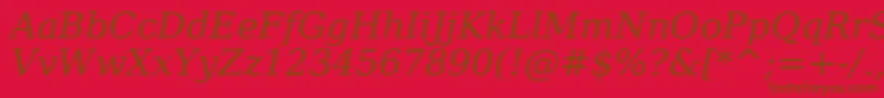 Dejavuserif Italic Font – Brown Fonts on Red Background