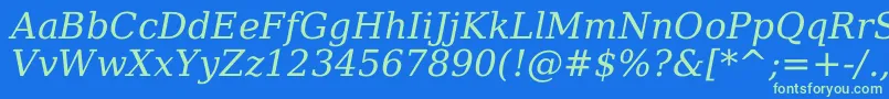 Dejavuserif Italic Font – Green Fonts on Blue Background