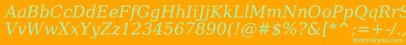 Dejavuserif Italic Font – Green Fonts on Orange Background