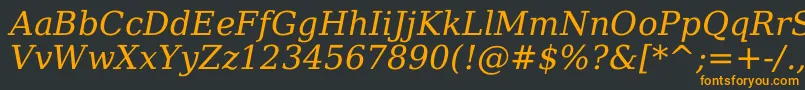 Dejavuserif Italic Font – Orange Fonts on Black Background