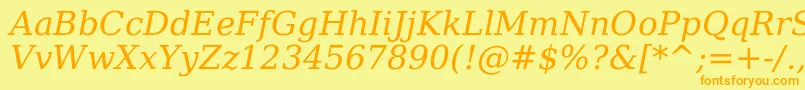 Dejavuserif Italic Font – Orange Fonts on Yellow Background