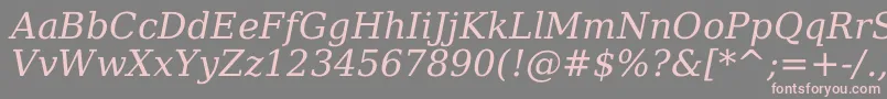 Dejavuserif Italic Font – Pink Fonts on Gray Background