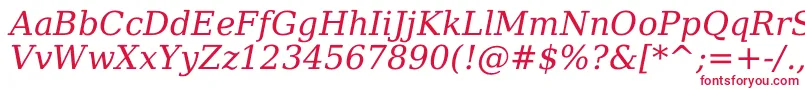 フォントDejavuserif Italic – 赤い文字