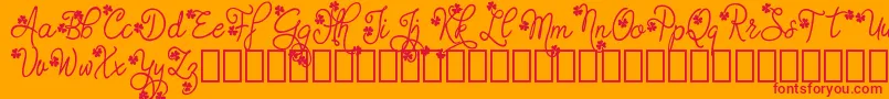 フォントGudlakDemo – オレンジの背景に赤い文字